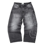 GETADME Y2k Heritage Baggy Jeans Vintage Washed Embroidery Men Women Denim Pants Harajuku High Street Classic Streetwear Casual Jeans