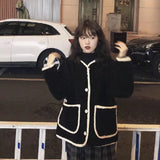 GETADME Women Autumn Winter Warm Teddy Coat Berber Fleece Round Collar Short Jacket Plush Outerwear Female Fashion Streetwear Clothes