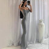 GETADME Elegant Bodycon Maxi Dress Women Summer 2026 Sleeveless Backless Sexy Outfits Party Club Sundress Black Birthday Dresses Clothes