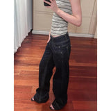 GETADME American Retro Low Waist Wide Leg Jeans Women's Summer Autumn Loose Drapey Tall Extended Length Hot Girls Wide Leg Pants