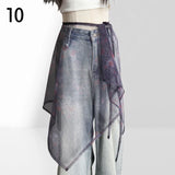 GETADME 190cm Summer Bohemian Hottie Jazz Belt Mesh Breathable Beach Outer Wear Multifunctional Waist scarf Accessories