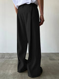 GETADME Men's High Waist Wide Leg Suit Pants Casual Loose Straight Leg Dress Pants Formal Business Streetwear Black Trousers S-2XL 1 Pie
