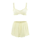 GETADME 패션 여성 잠옷 세트 스파게티 스트랩 파자마 크롭탑 나이트가운 탱크탑 파자마 반바지 캐주얼 나이트가운 정장