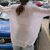 Getadme-Fashion Side Split Thin Tops Women Casual Simple Solid O-Neck Sunscreen T-Shirt Korean Popular Streetwear Loose Long Sleeve Tee