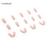 GETADME Long Coffin Press on Nails Nude Color Ballerina Fake Nails Light Pink Charms Manicure Women Girls Full Cover False Nails Tips