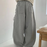 GETADME Y2K 사이드 아이릿 스웨트 팬츠 레이스업 드로스트링 팬츠 스트리트웨어 여성 한국 팝 의류 트렌드 하라주쿠 클래식 배기 팬츠