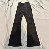 GETADME American Retro Heavy Industry High Street Coated Micro-Flared Jeans For Men And Women Black Gothic Vintage Casual Loose Jeans