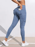 GETADME 1/3 PCS Washed Print Work Pocket Women Leggings Elastic Butt Lifting Fitness Tights 2025 New Athletic Pants Fashion Streetwear