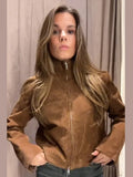 GETADME Vintage Brown Suede Women's Jackets Turn Down Collar Long Sleeve Single Breasted Female Pockets Coats 2025 Autumn Ladies Outwear
