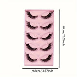 GETADME 5 Pairs False Eyelashes - Natural Long, Cat Eye Style, Winged Tips, Manga Lashes for Eye Elongation,