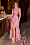 GETADME Women Spaghetti Strap Satin Prom Dresses Elegant Long A-line Simple Evening Party Gowns Dusty Pink Maxi Vestidos Gala 2025