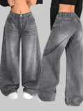 GETADME Y2K American New Pattern Embroidery Baggy Jeans Men High Street Vintage Hip Hop Fashion Casual Joker Couple Wide-leg Pants