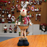 GETADME 3PCS Christmas Decorative Christmas Dolls Reindeer Snowman Santa Claus Standing Doll New Year Ornament Christmas Merry Christmas