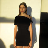 GETADME 블랙 미니 드레스 여성 여름 패션 섹시 반팔 슬림 기본 드레스 캐주얼 스트리트웨어 클럽웨어 우아한 레이디 파티 드레스