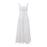GETADME Temperament Sexy Backless Maxi Dress Hollow Out Mesh Ruched Halter Long Dresses Elegant Women Summer For 2025 Vestidos