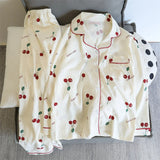 GETADME 2026 Autumn New Faux Cotton Women Pajama Kawaii Button Cardigan Outfits 2 Piece Set Fashion Rabbit Sweet Pajamas Set for Women