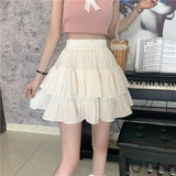 GETADME Mini Dress Women's Summer Cool White Cake Skirt High-Waisted A- Line Petite Sweater Umbrella Skirt For Winter Season