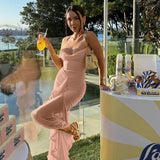 GETADME Suninheart Irregular Mesh Party Dresses 2025 New Arrivals Spaghetti Strap Bodycon Dress Fashion Ruched Long Dress Women