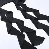 GETADME Women Summer Sexy Sleeveless Top Ruffle Edge One Shoulder Slim Fit with Ribbon Bra Top Black Vest