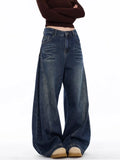 GETADME 2025 Japanese Y2K Fashion Vintage Black Patchwork Baggy Women's Jeans Pants Wide Leg Woman Clothing Casual Cotton Denim Trousers