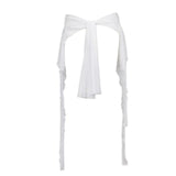 GETADME Jeans Pants Decor Irregular Jazz Dance Scarf See Through Streetwear Y2K Belt High Waist Harajuku Jeans Decor