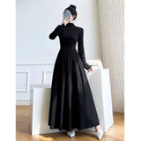 Getadme  New Slim Long Sleeve Elegant Dress Autumn Winter Thin Casual Temperament Pullovers Women's Clothing Office Lady Simplicity
