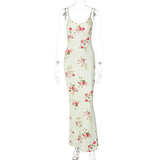 GETADME Sexy Y2K Clothes Floral Print Sleeveless Backless Bodycon Maxi Dresses for Women 2025 Club Birthday Party Elegant Outfit