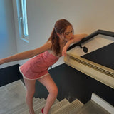 GETADME Candyhot Plaid Y2K Lace Vintage Spaghetti Strap Mini Dresses Backless Aesthetic Casual Slim Dress Evening Party Autumn Vestidos