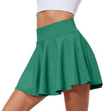 GETADME Women's Solid Color High Waisted Tennis Pleated Skirts Inner Pocket Quick Drying Sports Short Running Fitness Skirt