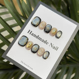 GETADME 10Pcs Short Sweet and Cool Handmade Press On Nails Full Cover Design Round Head Fake Nail Artificial Manicure Wearable Nail Tips