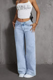GETADME Jeans For Woman Y2k Clothes Light Blue Wide Leg Denim Pants Loose Fashion Simple Stretch Free Four Seasons Popular Casual