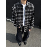 GETADME Starry Shirt men fashion 2025 New long sleeve shirts grid loose  Stage performance costumes high quality Star shirt