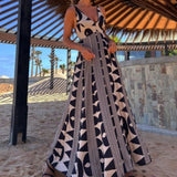 GETADME Summer Deep V Neck Aesthetic Printing Backless Sleeveless A-line Maxi Dresses Vacation Holiday Party Vestidos 2025