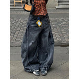 GETADME Black Jeans Women Vintage High Waisted Cargo Jeans Straight 2025 Summer Casual Loose Big Size Wide Leg Denim Baggy Pants Y2K