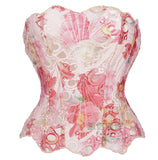 GETADME Lace double-layer corset palace style ins-inspired print body-shaping garment multi-colored sexy slim-fitting