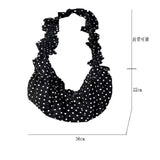 GETADME Women Chic Underarm Bag Large Capacity Polka Dot Retro Crossbody Bag All Matched Pleated Dumpling Bag for Outdoor Travel