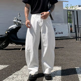 GETADME Men's Baggy Lantern Wide Leg Jeans Vintage Washed Denim Pants Loose Streetwear Casual Trousers for Spring Autumn Daily Outdoor