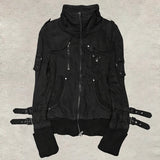 GETADME Goth Hoodies Y2k Clothing 2000s Vintage Women Punk Zipper Winter Hooded Korean Streetwear Harajuku Sweatshirts Girl Sweet Hoody