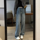 GETADME New Autumn And Winter Styles Suitable For All Seasons Basic Jeans For Women High Waist Retro Wide Leg Versatile And Casual Jeans
