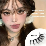 GETADME 10 Pairs Deluxe C Curl False Eyelashes - Multi-Length Manga & Cosplay Lashes Set,Natural-to-Bold Fake Lashes Pair