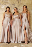GETADME Women Spaghetti Strap Satin Prom Dresses Elegant Long A-line Simple Evening Party Gowns Dusty Pink Maxi Vestidos Gala 2025