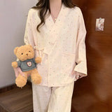 GETADME Sleeping Wear for Woman Pajamas Set Ensemble Pyjama Femme Ladies Pyjamas Femmes Sexy’ Homewear Home Set Female Pajama Women Suit