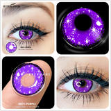 GETADME Eyeshare lentes de contato coloridas para olhos, 2 peças, anime, cosplay, lentes coloridas, azul, roxo, dia das bruxas, lentes de contato, maquiagem de beleza