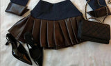 Veste en cuir style cowboy rétro gothique coréen Y2K, ensemble deux pièces, mini-jupe décontractée, style Harajuku.
