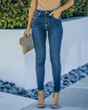 GETADME Women High Waist Skinny Jeans Sexy High Stretch Slim Jeans Fashion Casual Small Feet Pants Female Street Pencil Denim Trousers