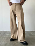 GETADME Men's High Waist Wide Leg Suit Pants Casual Loose Straight Leg Dress Pants Formal Business Streetwear Black Trousers S-2XL 1 Pie