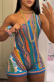 GETADME Striped Paisley Print Women's Set One Shoulder Tank Top and Shorts 2025 Summer Fashion Two 2 Piece Set Outfits Tracksuit