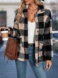 GETADME Cross border European and American autumn/winter square plaid lapel women's coat