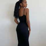 GETADME Elegant Bodycon Maxi Dress Women Summer 2026 Sleeveless Backless Sexy Outfits Party Club Sundress Black Birthday Dresses Clothes