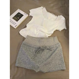 GETADME Casual Sleepwear Women Pajama Sets  Korean Piiama Summer Shorts Sets 2 Pieces Short Sleeve Night Wears Solid Home Suit 2025 New